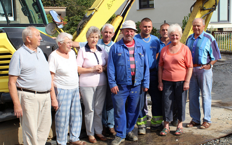 Gemeinsames Fest mit den Bauarbeitern