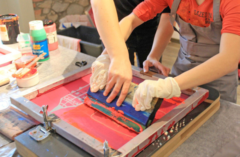 Workshop für Siebdruck im Steinhaus