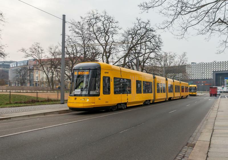 Oberlausitzer Straßenbahn auf Testfahrt in Dresden