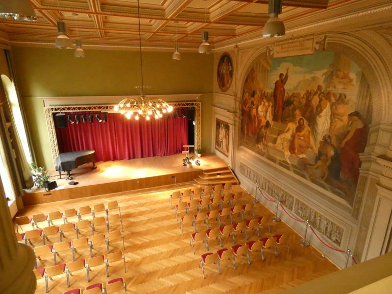 Historisches Gemälde schmückt die Aula des Zittauer Gymnasiums