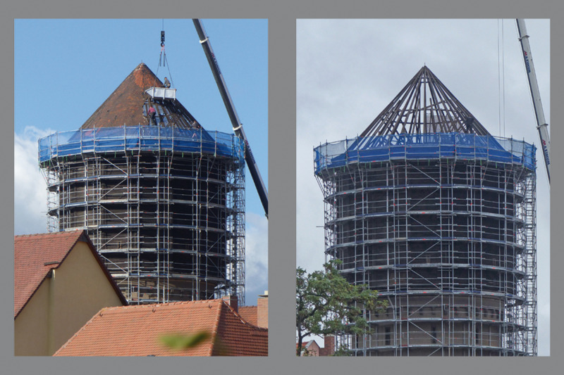 Wasserturm zeigt sich „oben ohne“