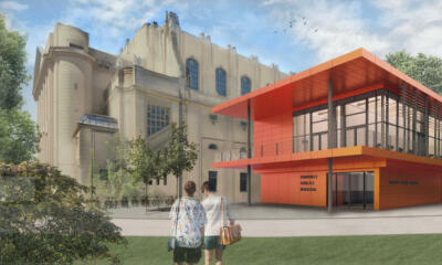 Wird Stadthallenanbau sandmetallic oder rotorangefarben?