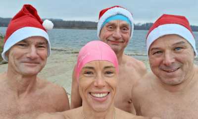 Eisbader genießen die Glücksgefühle 