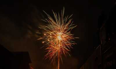Feuerwerk auf dem Bahnhof in Oybin 