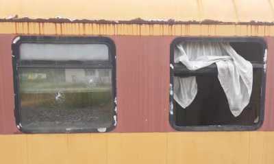 Vandalismusschäden am Schlafwagen in Löbau