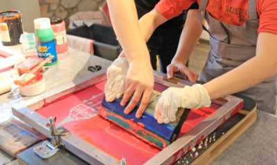 Workshop für Siebdruck im Steinhaus